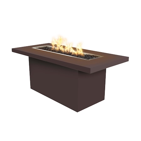 The Outdoor Plus 60 Rectangular Bella Fire Table, Powder Coated Metal, Java, Spark Ignition w/Flame Sense, Liq. Propane OPT-BELLPC6036FSEN-JAV-LP